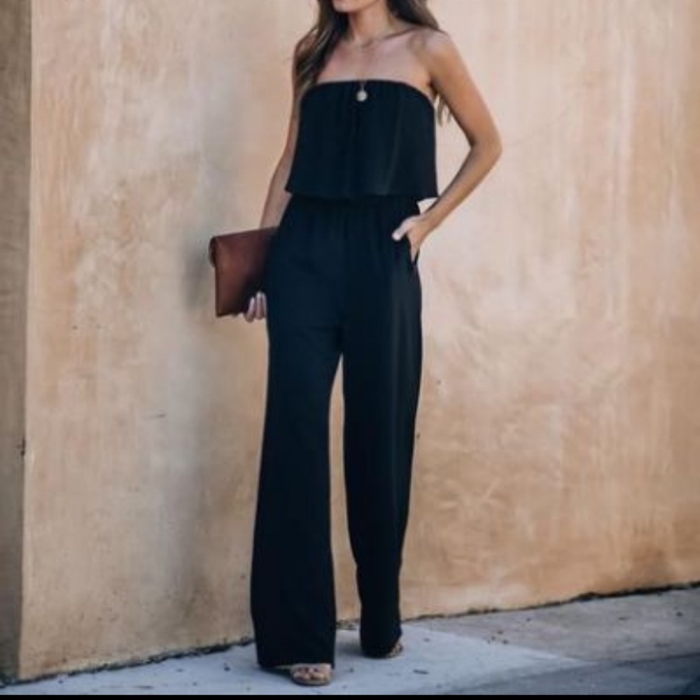 Supreme strapless pocketed jumpsuit